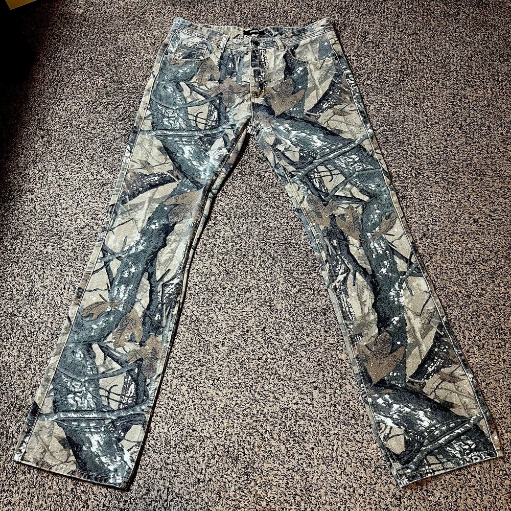 Kindred Mens Vintage Camo Stacked Pants 34x36 Fits 34x34 Tree Camouflage Jeans